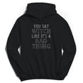thumbnail image 1 of Halloween Witch Bad Thing Graphic Black Men's Cotton Pullover Hoodie, 1 of 1