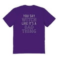 thumbnail image 1 of Halloween Witch Bad Thing Graphic Purple Men's Cotton T-Shirt, 1 of 1