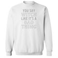 thumbnail image 1 of Halloween Witch Bad Thing Graphic White Men's Cotton Pullover Sweatshirt, 1 of 1