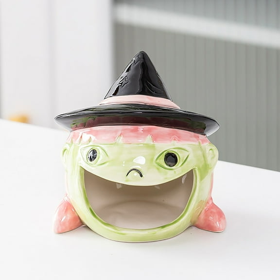 Halloween Witch Bat Ceramic Bowl Candle Holder Candy Dish, Halloween Cute Candy Bowls, Tableware Decorations for Halloween Tiered Tray Ornament Home Decor