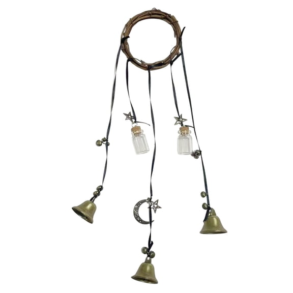 Halloween Witch Bells Pendants Wind Chimes for Home Decoration, Witches Pray Chimes, Altar Decor, Negative Energy Cleansing, Witchcraft Supplies, Blessing Bells