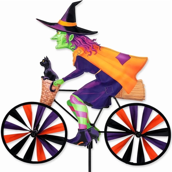 Halloween Witch Bicycle Wind Spinner 20"