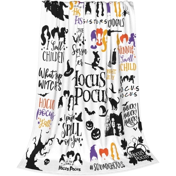 Halloween Witch Blanket Ultra-Soft Flannel Characters Throw Blankets for Sofa Bed Living Room Home Decor 50 * 40in