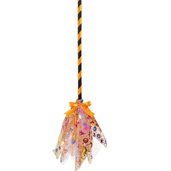 Halloween Witch Broom Halloween Magic Broom Cosplay Props for Halloween Costume Haunted House Decor, Masquerade Show Dress Up Dance Party Supplies