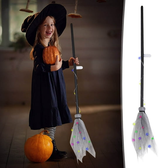 Halloween Witch Broom Party Dancing Broom Real Flying Broom Night Haunted Witch Game Dress up Halloween Decoration Party Supplies