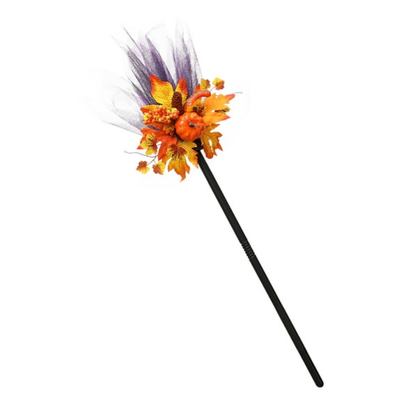 Halloween Witch Broom - Plastic Decorative Besom with Detachable Handle, Lightweight 90cm/35.43in for Costume Parties, Themed Events & Holiday Celebrations