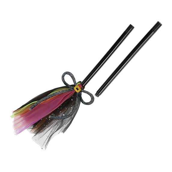 Halloween Witch Broom Prop - Detachable Party Costume Decoration for Adults and Teens A