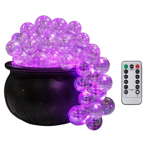 Halloween Witch Candy Jar with Remote Control LED Light, Black Magic Potion Storage Container, Spooky Light Up Halloween Table Centerpiece Decor for Home Party Indoor Desktop Decoration