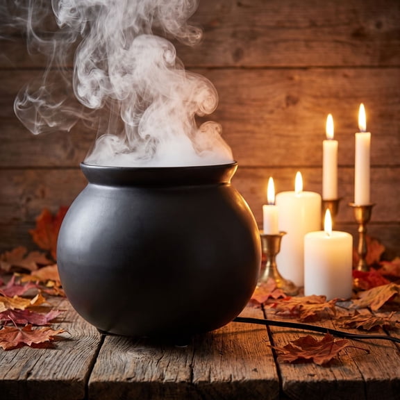 Halloween Witch Canister Atmospheric Props,Cauldron Fog Maker with LED Color Changing Lights,Tabletop Decor,Witch Caldron Fog Machine for Home Party Halloween