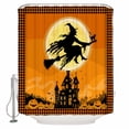 thumbnail image 1 of Halloween Witch Castle Pumpkin Full Moon Orange Shower Curtain Set ，Waterproof Fabric Shower Curtains Shower Curtains for Bathroom,Bathroom Decor 36"x72", 1 of 6