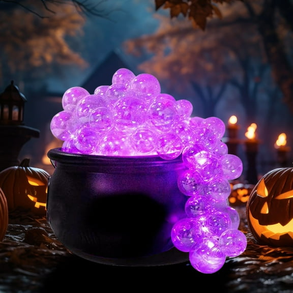 Halloween Witch Cauldron,Bubbling Cauldron Set,Halloween Decor ,Vintage Decor for Kitchen Room Party Table,Included 0.9In Witch Jar,Light Strip,1.1Inch Balls,Inch, 20Pcs 1.9In Balls