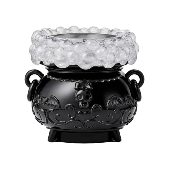 Halloween Witch Cauldron Candle Holder with Multi-Color LED Light, Mist Bubbling Witch Jar Bat Embossed Cauldron For Halloween Halloween Tabletop Home Party