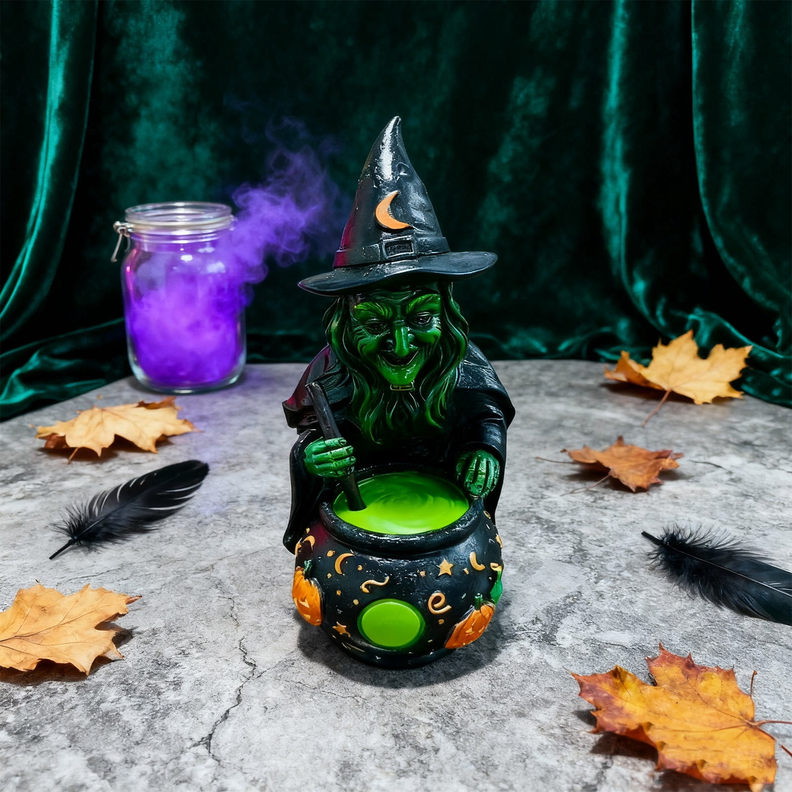 Halloween Witch Cauldron Figurine decorations, Halloween Decorations