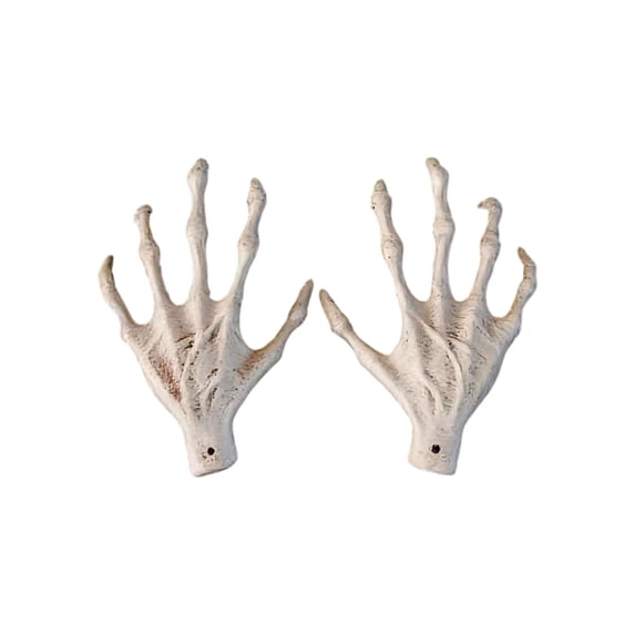 Halloween Witch Claw Hands 2 Pcs, Plastic Pagan Talons with Mounting Holes, DIY Wreath and Garland Accents for Gothic Halloween Decor