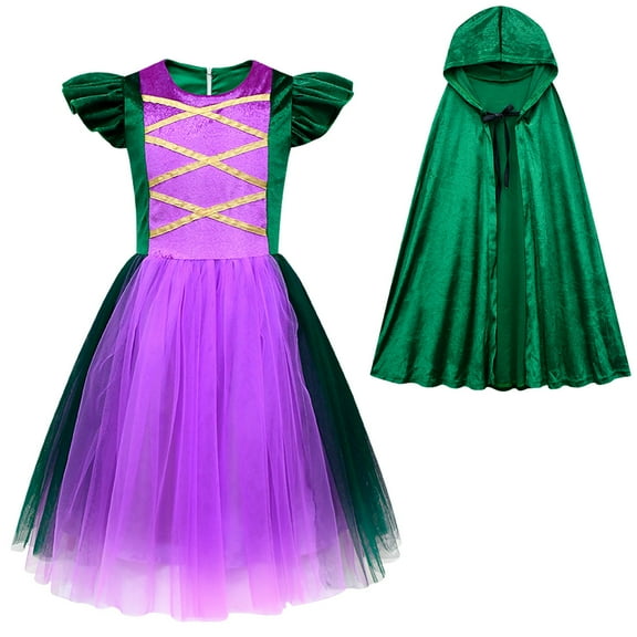 Halloween Witch Costume for Girls with Cape Sanderson Sisters Dress Set