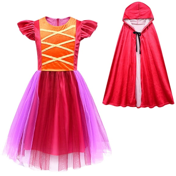 Halloween Witch Costume for Girls with Cape Sanderson Sisters Dress Set