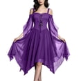 thumbnail image 1 of Halloween Witch Costume for Women, Off the Shoulder Dress, Adult Medieval Vampire Butterfly Sleeve Gothic Outfits for Halloween Cosplay Party, 1 of 8