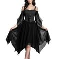 thumbnail image 1 of Halloween Witch Costume for Women, Off the Shoulder Dress, Adult Medieval Vampire Butterfly Sleeve Gothic Outfits for Halloween Cosplay Party, 1 of 8