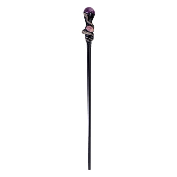 Halloween Witch Magic Wand, Handmade Wizard Scepter Cosplay Prop, Mysterious Amethyst Decorated Party Accessory for Halloween & Holiday Gift