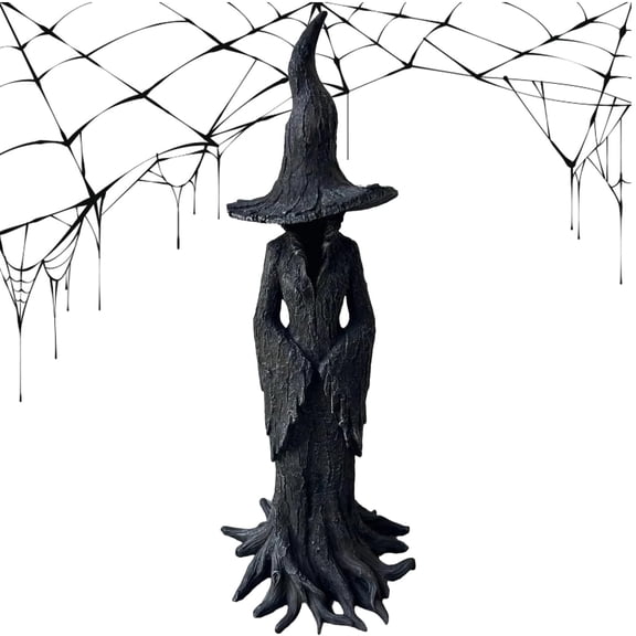 Halloween Witch Decor Set - Gothic Witch Statues & Figurines, Enchanting Retro Magician Witch Doll for Dark Fantasy Nib Festival Collectible