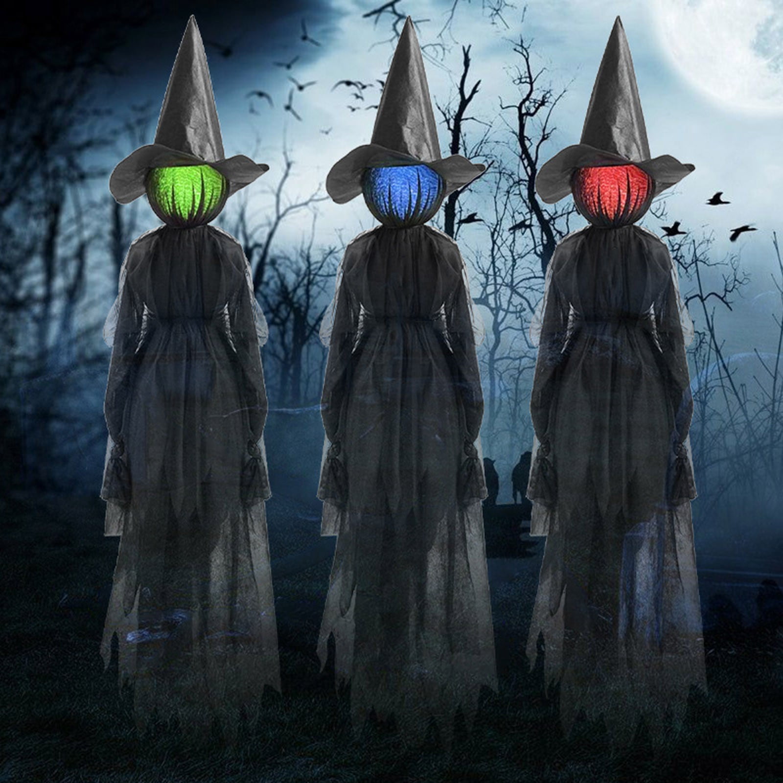 Halloween Witch Decorations Outdoor, 3 Pack 5 FT Spooky Witch Stakes ...