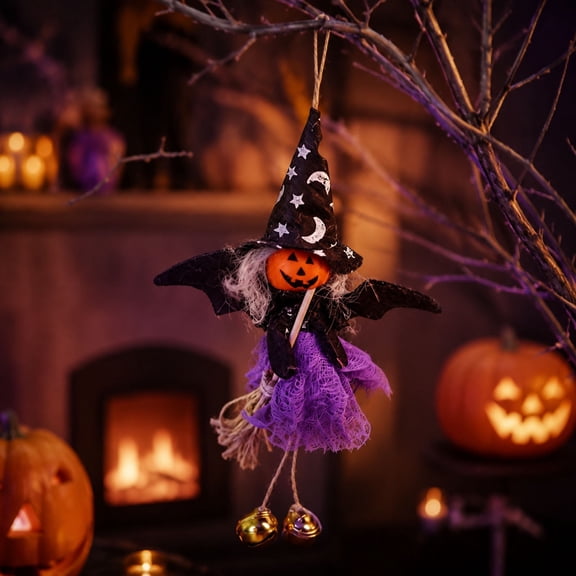 Halloween Witch Devil Ghost Hanging Ornament Set, Damage Resistant Reusable Simple Hang Spooky Pendants, Holiday Decor for Halloween Party Carnival Shop Window Porch