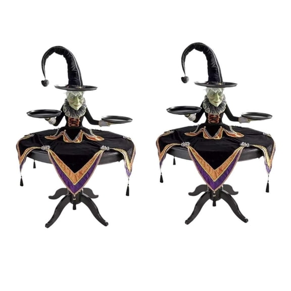 Halloween Witch Display Stand Spooky Decorative Resin Witch Figurine Stand For Tabletop Display And Party Decor