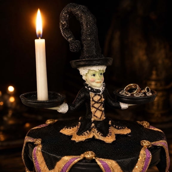 Halloween Witch Display Stand, Spooky Decorative Tabletop Ornament, Rustic Wooden Holder for Party Home Bar Kitchen Decor, House Prop​