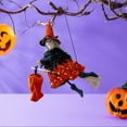 thumbnail image 1 of Halloween Witch Doll Pendant - Hanging Decor with Bells, Cloth Witch Ornament for Home/Party Decoration, Gothic Shelf Display or Outdoor Spooky Scene, 1 of 9