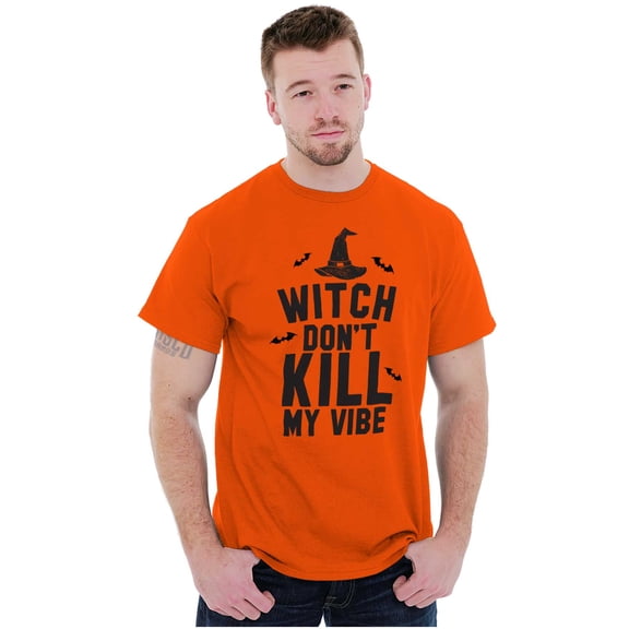 Halloween Witch Don't Kill My Vibe Plus Size Crewneck Graphic Tee Shirt Brisco Brands 3X
