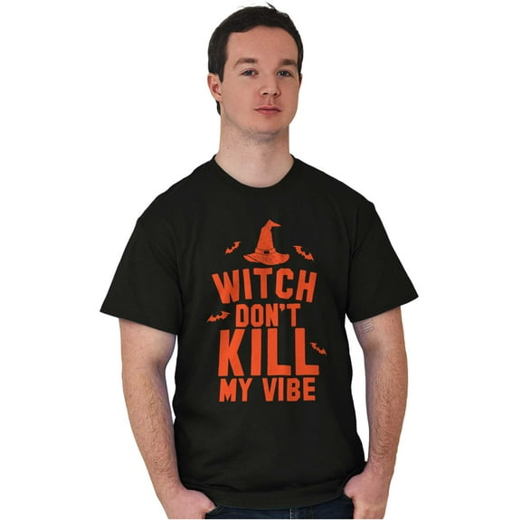 Halloween Witch Don't Kill My Vibe Plus Size Crewneck Graphic Tee Shirt Brisco Brands 2X