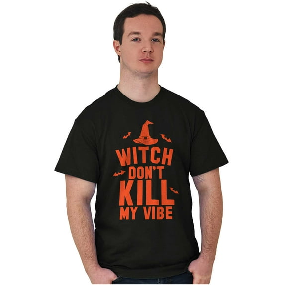 Halloween Witch Don't Kill My Vibe Plus Size Crewneck Graphic Tee Shirt Brisco Brands 2X