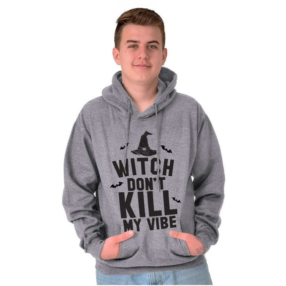Halloween Witch Don't Kill My Vibe Unisex Plus Fleece Graphic Hoodie Brisco Brands 3X