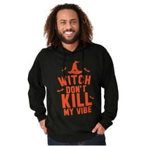 Halloween Witch Don't Kill My Vibe Unisex Plus Fleece Graphic Hoodie Brisco Brands 5X