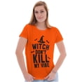 thumbnail image 1 of Halloween Witch Don't Kill My Vibe Womens Fitted Plus Size Graphic Tee Brisco Brands 3X, 1 of 5