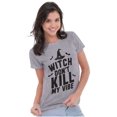thumbnail image 1 of Halloween Witch Don't Kill My Vibe Womens Slim Fit Graphic Tee Brisco Brands L, 1 of 5