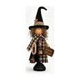 thumbnail image 1 of Halloween Witch Figurine,8 Inch Plaid Outfit Witch with Pumpkin Decor Desk Statue,Cute Holiday Table Centerpiece Decor,Women's Festival Gifts, 1 of 6