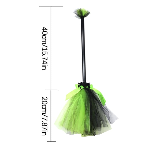 Halloween Witch Flying Broom, 23.6'' Witch Flying Broomstick with Fake Spider, Halloween Dress-up Party Cosplay Costume Props