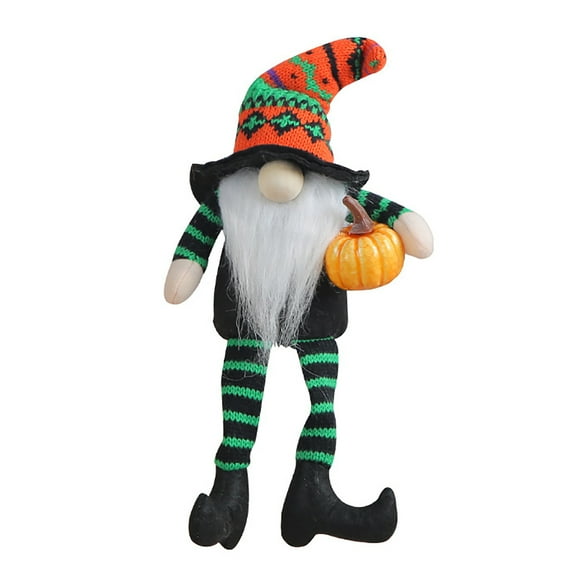 Halloween Witch Gnomes Decoration Plush Elf with Broom, Pumpkin or Oil Lamp