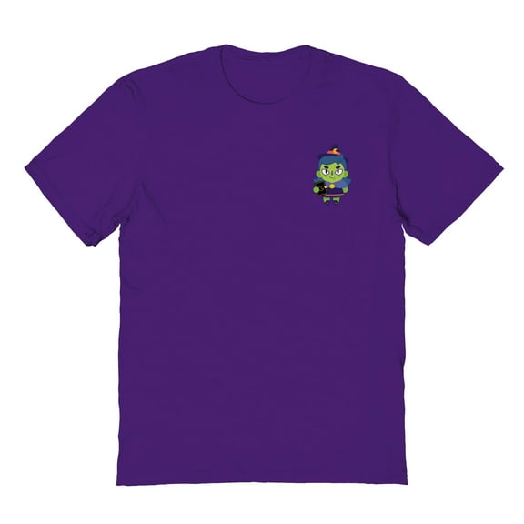 Halloween Witch Graphic Purple Men's Cotton T-Shirt