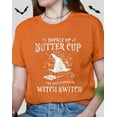 thumbnail image 1 of Halloween Witch Graphic T-Shirt "Buckle Up Buttercup You Just Flipped My Witch Switch" – Unisex Funny Spooky Tee, Casual Crew Neck, 1 of 2