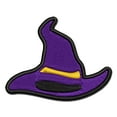 thumbnail image 1 of Halloween Witch Hat Applique Multi-Color Embroidered Iron-On Patch - 2.0 Inch Mini, 1 of 5