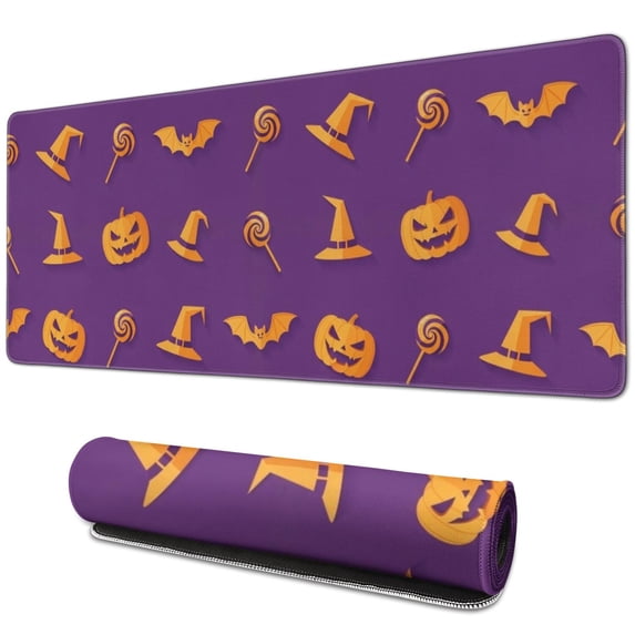 Halloween Witch Hat Bat Pattern Extended Large Mouse Pad, Desk ...