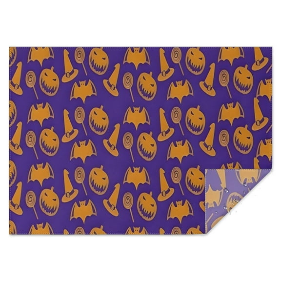 Halloween Witch Hats Bats and Pumpkins Rectangle Tablecloth 60"x84",Waterproof Polyester Rectangle Table Cloth, Wipeable Spillproof Polyester Tablecloth for Dining, Camping, Indoor and Outdoor