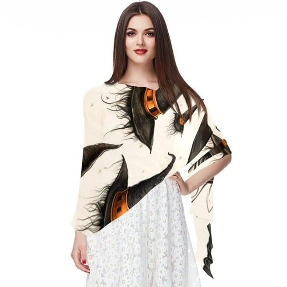 Halloween Witch Hat Chiffon Head Scarf for Women - Translucent, Light, Breathable Silk Material - 180x73 Size - Fashion Accessory for Hair Wraps and Neck Wraps