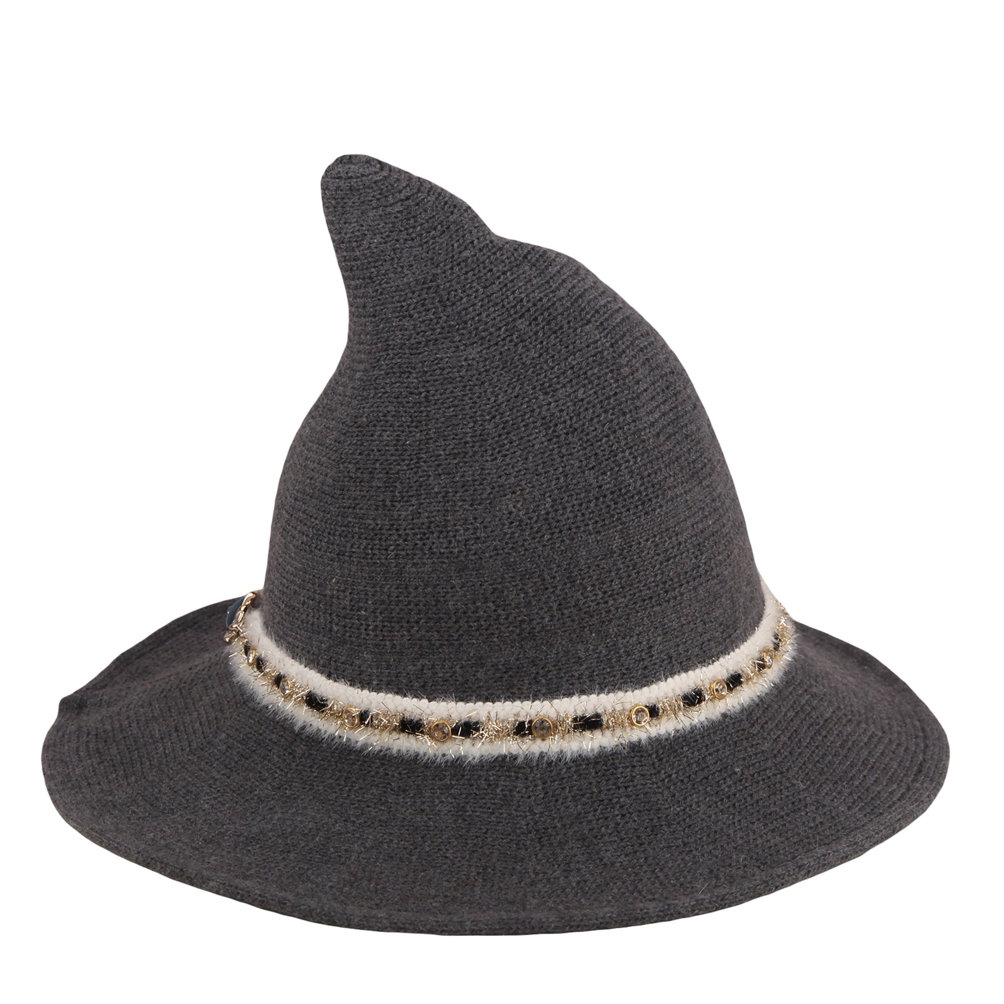 Halloween Witch Hat Classic Woolen Holiday Party Hats for Cosplay