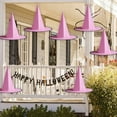 thumbnail image 1 of Halloween Witch Hat Decor Polyester Hanging Witch clothes Party Accessory - Yard Porch Decoration Spooky Floating Effect(Pink), 1 of 6