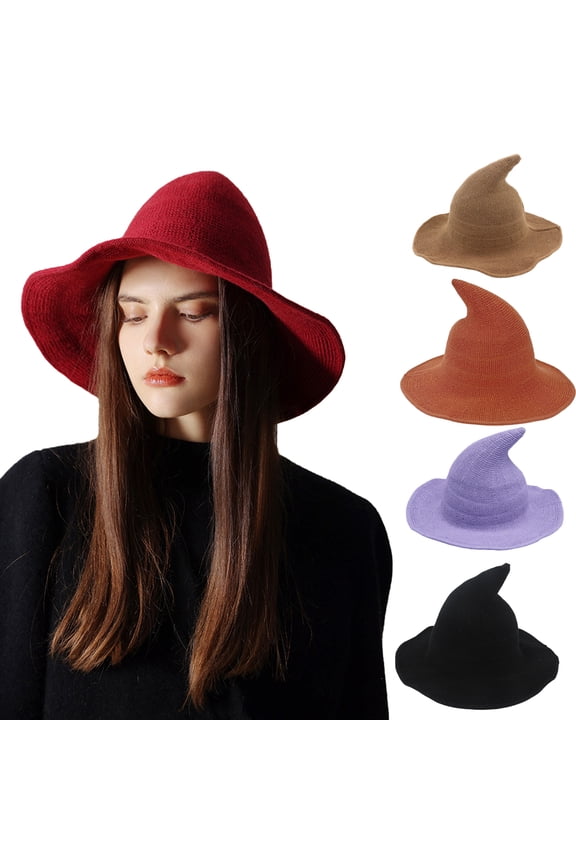Halloween Witch Hat Elastic Material Unisex Solid Color Sun Foldable Carnival Masquerade Cosplay Performance Wizard Hat