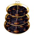 thumbnail image 1 of Halloween Witch Hat Elegant Plastic Discs Necklace Holder Stand with Iron Pillars - 32cm Height, 21cm/24cm/27cm Plates, 1 of 6