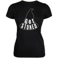 thumbnail image 1 of Halloween Witch Hat Get Stoned Pun Juniors Soft T Shirt Black LG, 1 of 1